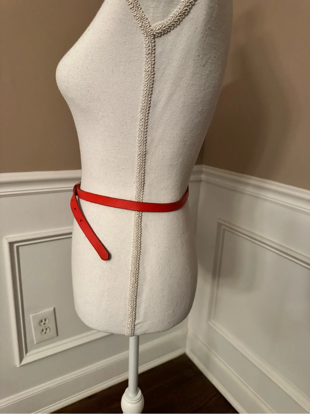 J. Crew Red Leather Belt with Brass-Tone Buckle - Picture 7 of 10